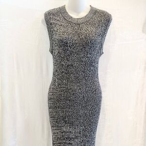 New RACHEL COMEY Black & Gray Knit Midi Dress L $322